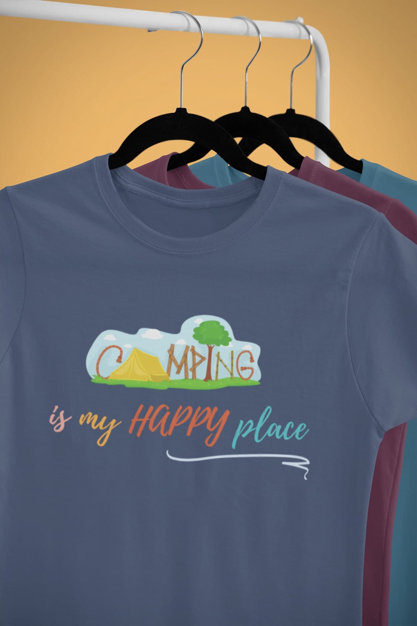 Camping is my Happy Place, Outdoor T-Shirts for toddlers, kids