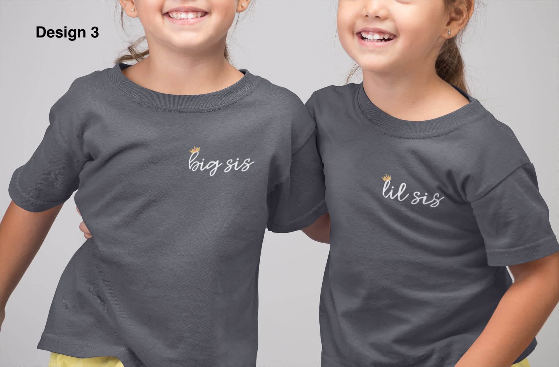 Big Sis Lil Sis Matching T-Shirts for Siblings, Sister Gift Set
